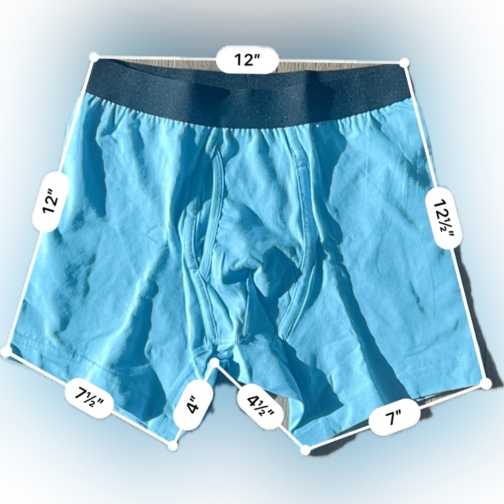 Men's Light Blue Boxer Briefs with Black Waistband **NEW WITHOUT TAGS**